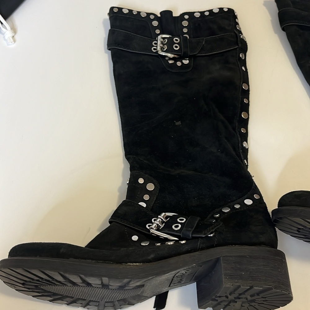 Sam Edelman, black boots leather studded  Size 6, like new never worn - Picture 5 of 7